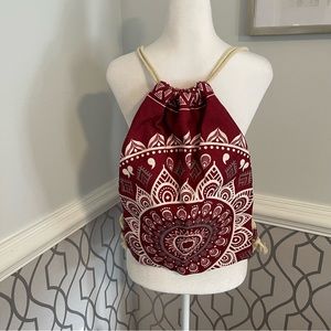 Miomao Mandala Style Drawstring Canvas Backpack